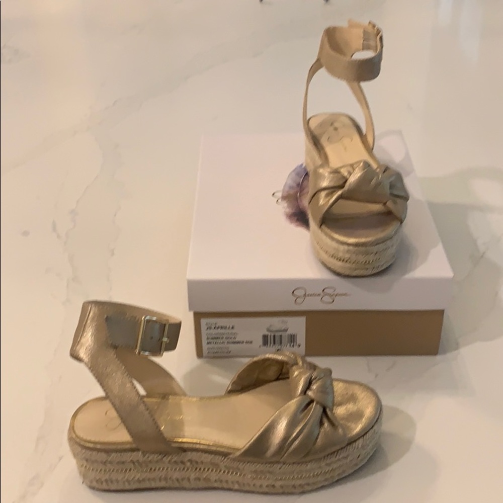 Gold metallic shimmer wedges